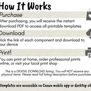 how to, purchase from Etsy, download and save pdf to your device, print at home or at local print shop