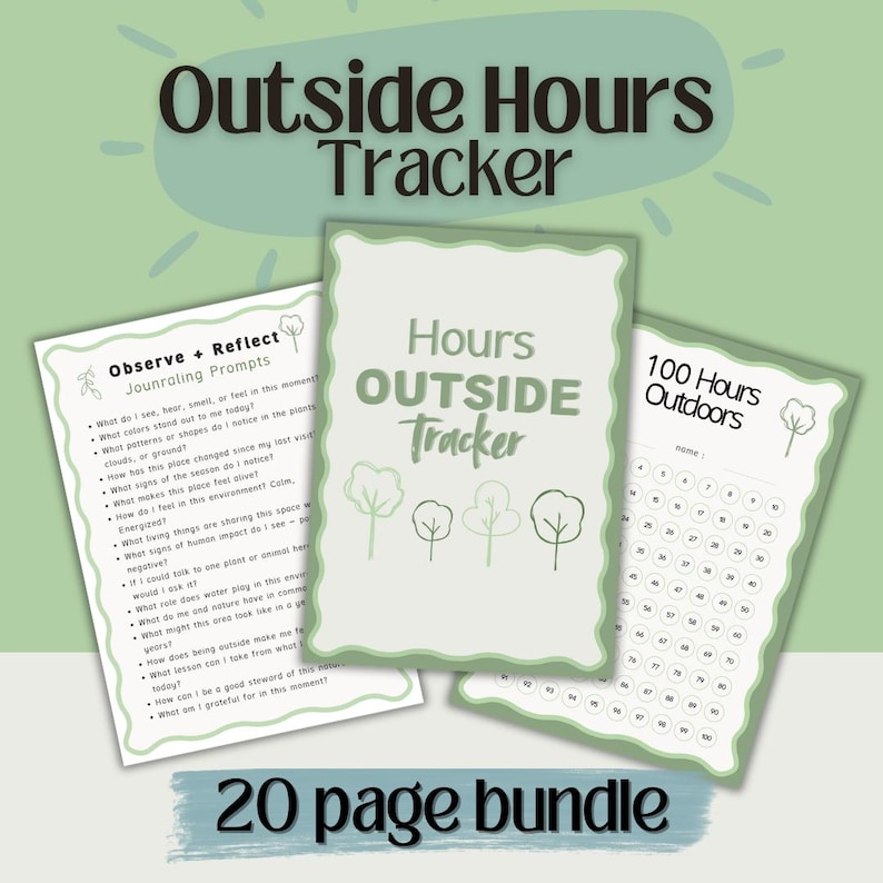 Outside Time Tracker Template Printable Planner for Nature Lovers ...