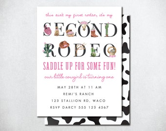 This Ain't My First Rodeo Invite, Second Rodeo Birthday Invite, Cowgirl Birthday Invitation, Cowgirl Birthday Invite, Country Invite