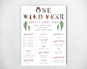 Cowboy First Rodeo Milestone Board, My First Year Template, 1st Year Board, Cowboy Milestone Template, My First Year Poster Printable