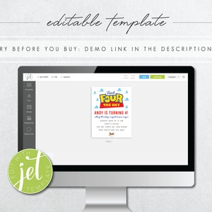 May include: Editable template for a Toy Story themed birthday party invitation. The invitation features a red and white toy truck with the text "To infinity and beyond" and "Andy is turning 4!" with blue clouds and a blue sky background.