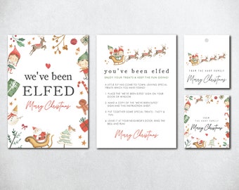 You've Been Elfed Sign, You've Been Elfed Christmas, You've Been Elfed Game, Neighbor Christmas Game, Printable You've Been Elfed Sign