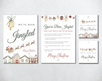 You've Been Jingled Sign, You've Been Jingled Game, Neighbor Christmas Game, Printable You've Been Jingled Sign, Editable Christmas Game