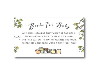 Classic Winnie the Pooh Baby Shower Book Insert | Winnie the Pooh Baby Shower | Bring A Book Insert | Baby Shower Insert | Books For Baby