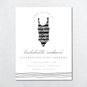 bachelorette weekend invitation, boho bachelorette invitation, girl&#39;s weekend, tropical invitation, bachelorette party