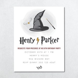 Wizard Birthday Invitation, Wizard Birthday Invite, Editable Wizard invite, Magic Birthday Invite, Witch Birthday Invite, Wizard Theme Party