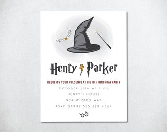 Wizard Birthday Invitation, Wizard Birthday Invite, Editable Wizard invite, Magic Birthday Invite, Witch Birthday Invite, Wizard Theme Party