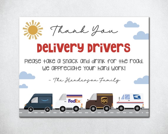 Delivery In Progress Sucker Advisory Sign, Yellow, For Couriers & Delivery Drivers