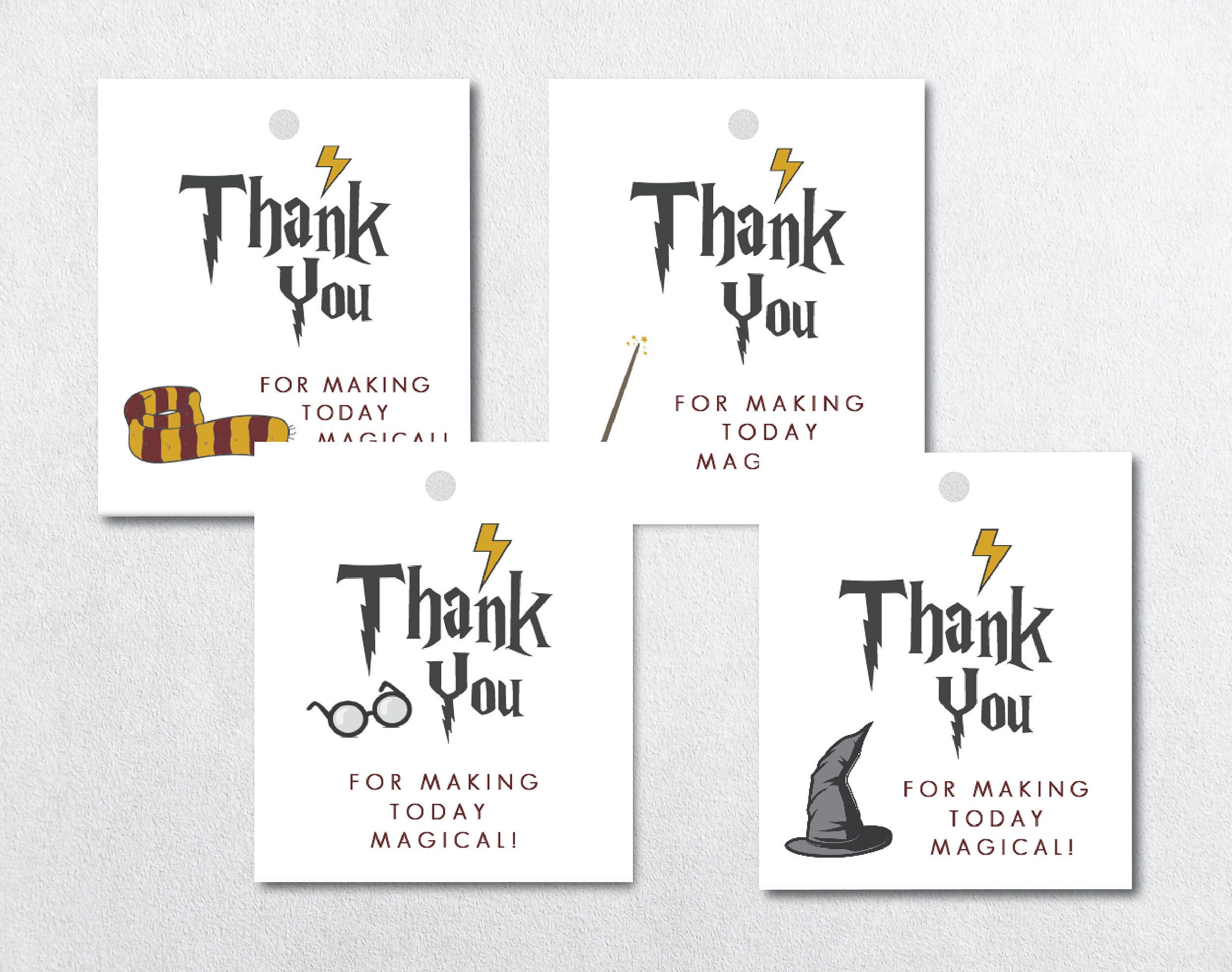 Wizard Favor Tags, Wizard Birthday Gift Tags, Wizard Birthday Thank y…