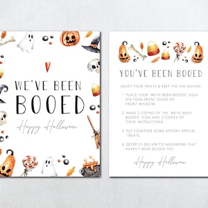 You've Been Booed Sign, You've Been Booed Halloween, You've Been Booed Game, Neighbor Halloween Game, Editable Printable Booed Sign, Boo'd