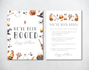 You've Been Booed Sign, You've Been Booed Halloween, You've Been Booed Game, Neighbor Halloween Game, Editable Printable Booed Sign, Boo'd