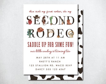 This Ain't My First Rodeo Invite, Second Rodeo Birthday Invite, Cowboy Birthday Invitation, Western Birthday Invite, Cowboy Birthday Invite