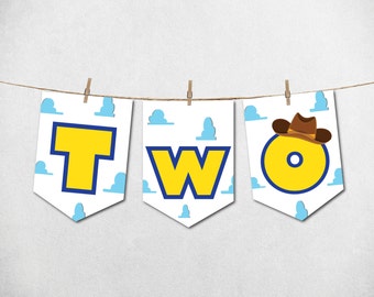 Two Infinity and Beyond Banner, Two Infinity Birthday Banner, Printable Two Infinity Banner, Two Infinity Birthday Printable, Woody Banner
