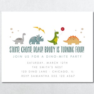 Dinosaur Birthday Invitation, Dinosaur Invitation, 4th Birthday Invite, Dinosaur Invite, Printable Dino Invite, Dino Bday, Dino Invite