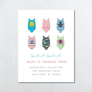 Splash Pad Party Invitation, Gender Neutral Splash Invitation, Water Invitation, Download Splash Party Invitation, Pool Party Invitation