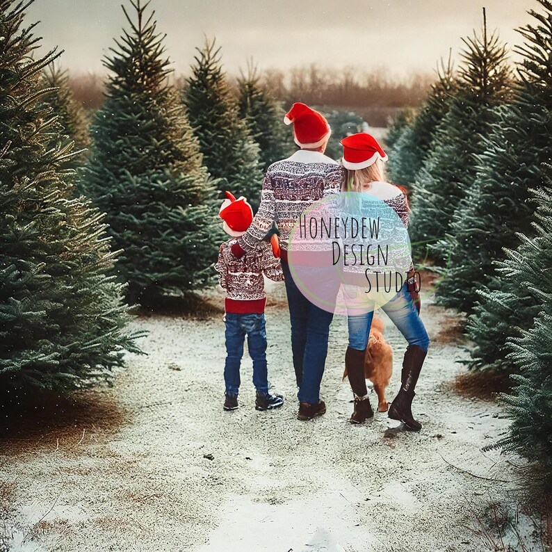 Christmas Tree Farm Digital Backdrop | Holiday Photography Background ...