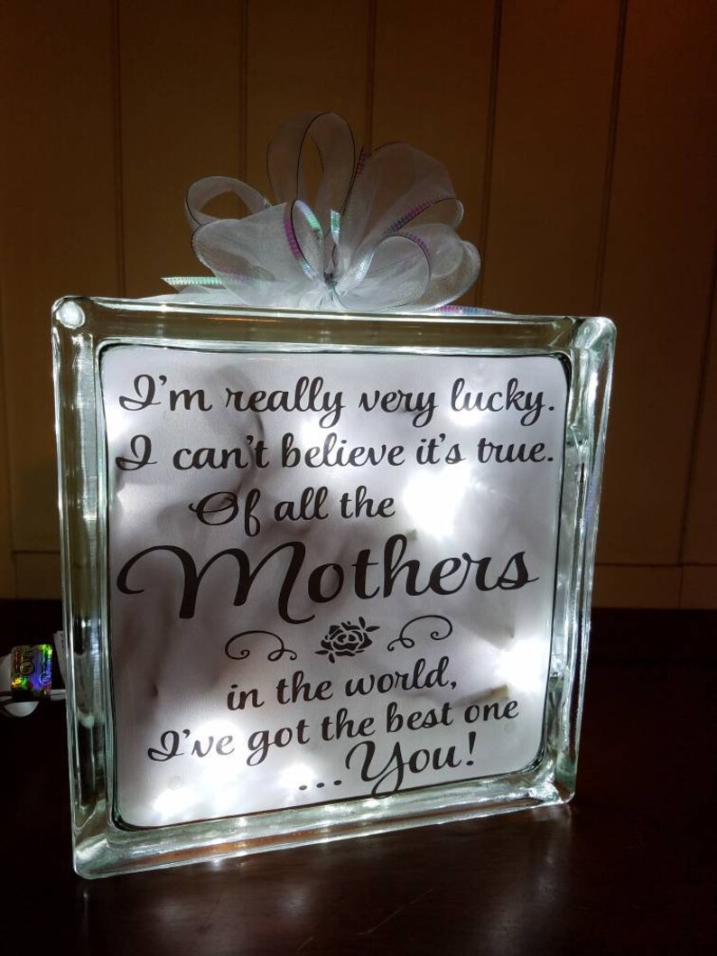 Mother's Day Gift Lighted Glass Block Gifts for Her Etsy