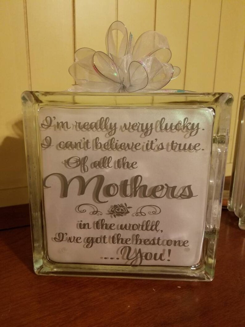 Mother's Day Gift Lighted Glass Block Gifts for Her Etsy