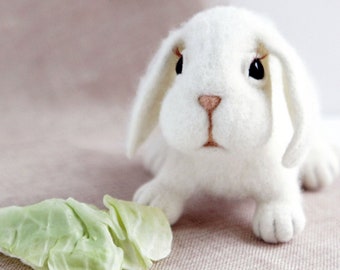 Needle felted bunny, realistic animal sculpture, easter rabbit, cute bunny gifts, easter decorations, soft rabbit figurine