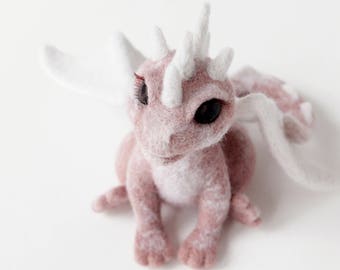 Needle felted dragon toy, kids shelf decor, felt dragon sculpture, fantasy creatures, birthday gift, cute home decor, fairy animal