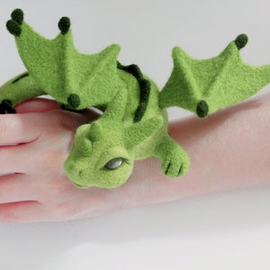 Green Forest Dragon Figurine: Fairytale Waldorf Toy