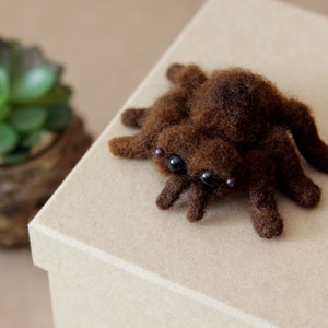 Needle felted jumping spider, felt nursery decor, woolen toy, felting art, halloween decorations, cute monster