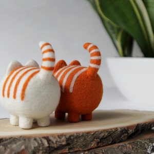 Cute ginger cats, needle felted animals sculpture, cat lover gift, cute desk accessories image 3