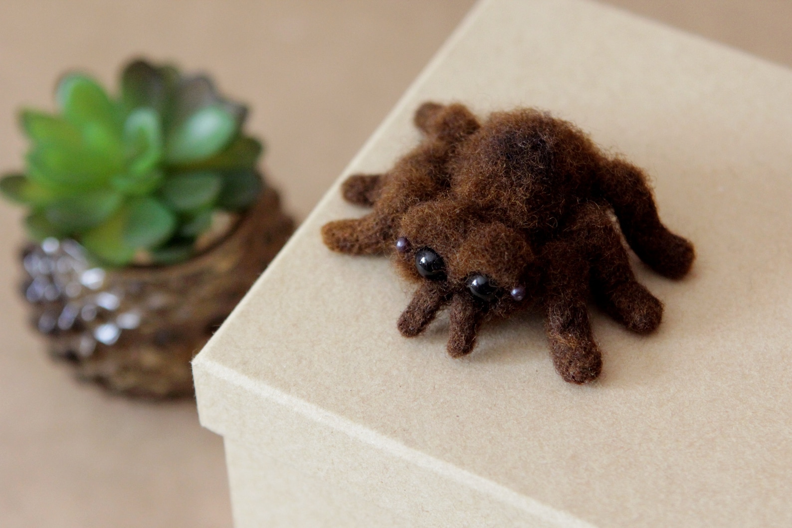 Needle Felted Jumping Spider Felt Nursery Decor Woolen Toy Etsy