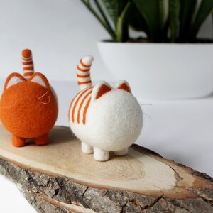 Cute ginger cats, needle felted animals sculpture, cat lover gift, cute desk accessories image 7