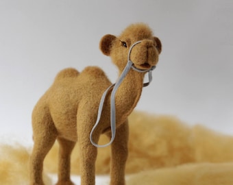 Needle felted camel, art doll animal, collectible figurine, camel sculpture, funny gift for friends, unique handmade toy