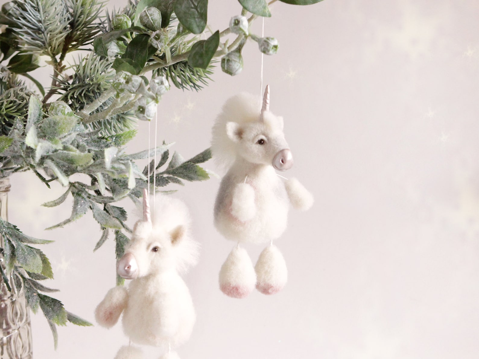 Magical Unicorn Christmas Tree Ornaments Needle Felted Etsy