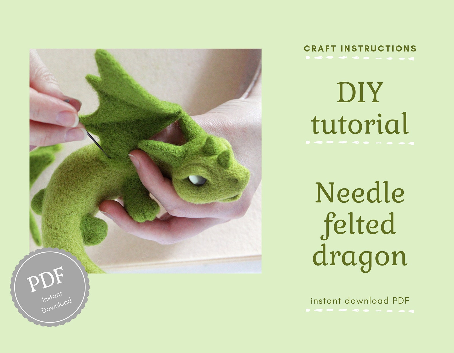 DIY Dragon Felting Instructions Needle Felted Dragon Etsy