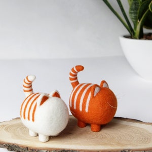 Cute ginger cats, needle felted animals sculpture, cat lover gift, cute desk accessories image 9