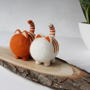 Cute ginger cats, needle felted animals sculpture, cat lover gift, cute desk accessories image 2