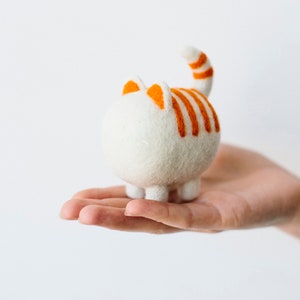 Cute ginger cats, needle felted animals sculpture, cat lover gift, cute desk accessories image 5