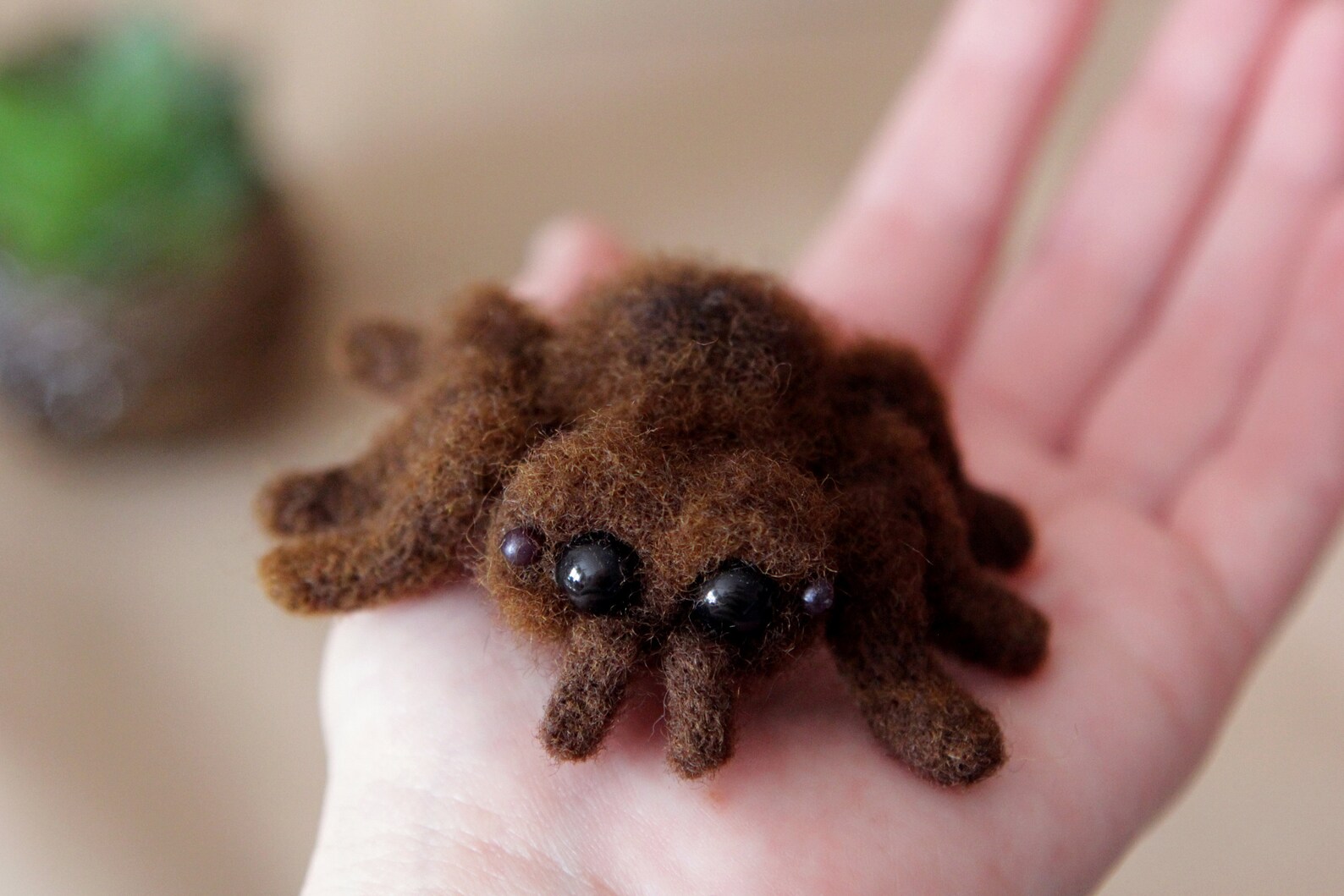 Needle Felted Jumping Spider Felt Nursery Decor Woolen Toy Etsy