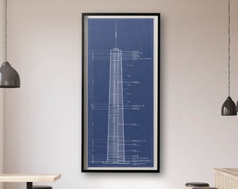 John Hancock Center Blueprint: Vintage Chicago Architecture Print