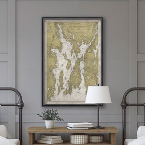 Narragansett Bay Map | Nautical Chart of Narragansett Bay, Rhode Island | Vintage Wall Art | Coastal Decor | Narragansett Beach | Naval Art