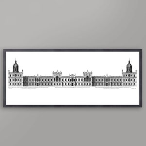 18TH C. PALACE ELEVATIONS #2 - Vintage Architecture - Royal Palace at Whitehall - Vitruvius Britannicus - Old English Art - Architecture Art