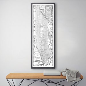 NYC Manhattan Map Print - Vintage New York - Street Map Of Manhattan - Circa 1955 New York Map Print - New York Wall Art - NYC City Map