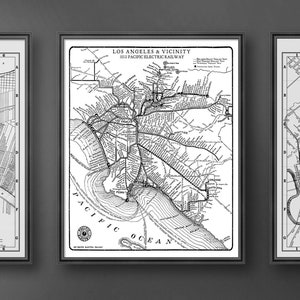Vintage Los Angeles Subway Map Print: 1912 Railway Art