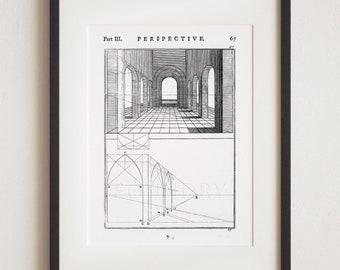 Perspective Illustration Print: 18th Century French Art No. 8