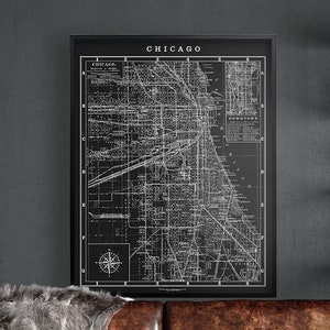Chicago Illinois, Vintage 1900s Chicago City Map, Circa 1900s Lithograph Map of Chicago, Cook County map, Windy City Map, Old Chicago Map