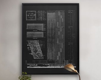 World Trade Center Blueprint Art Print: Vintage NYC Architecture Plans