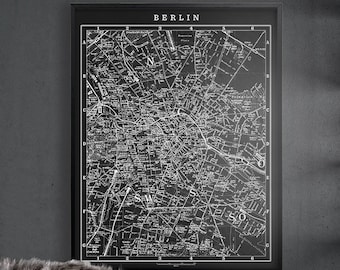 Berlin Map, Vintage Berlin Germany Fine Art, Deutschland Map, Brandenburg, Prussia, Weimar, West Germany, East Germany, Wall Art, Wall Decor