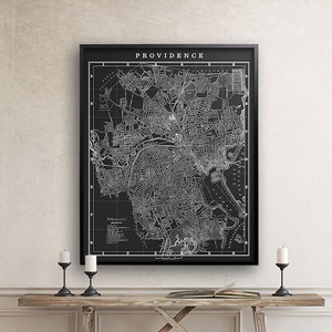 Providence City Map - Vintage Rhode Island - Street Map Print of Providence USA -  Circa 1900s - Old Map of Providence - Big Map - Large Map