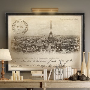 VINTAGE FRENCH POSTCARD - Eiffel Tower - Paris France, Tour Eiffel, Vintage Paris Postcard, French Decor Chic, Paris Poster, Paris Print