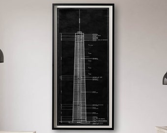 John Hancock Center Blueprint: Chicago Architecture Vintage Print