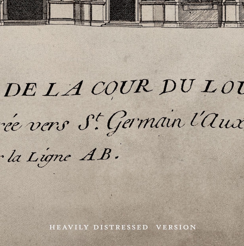 May include: A black and white image of a page from an old book. The text reads "DE LA COUR DU LOT r&eacute;e vers St. Germain l'Aux la Ligne AB." The text is in a distressed, faded font.