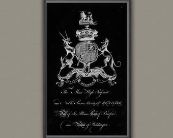 Coat of Arms Print 11 Family Crest 18TH C. ENGLISH ARMORIAL | Etsy